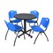 Kobe Kobe Round Table & Chair Set, Wood, Metal, Plastic Top, Grey TKB30RNDGY47BE - alternate 1